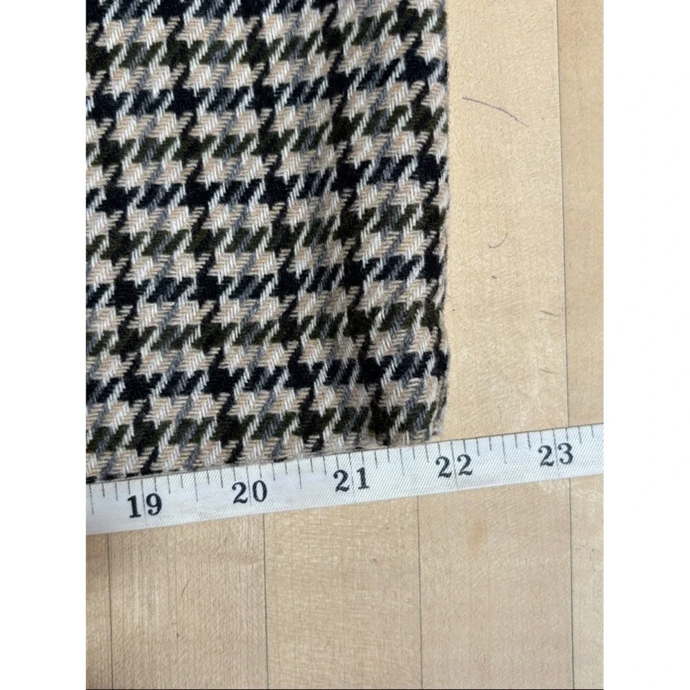VTG Briggs New York Women's Size 14 Black‎ Cream Wool Houndstooth Pencil Skirt